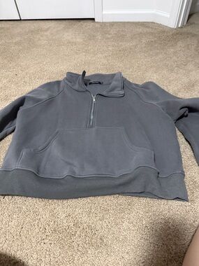 Men's Half-Zip Pullover Sweatshirt - Gray